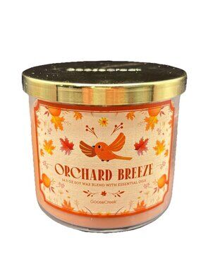 Goose Creek Orchard Breeze 3 Wick Jar Candle 14.5 oz Apple Leaves Citrus Woods